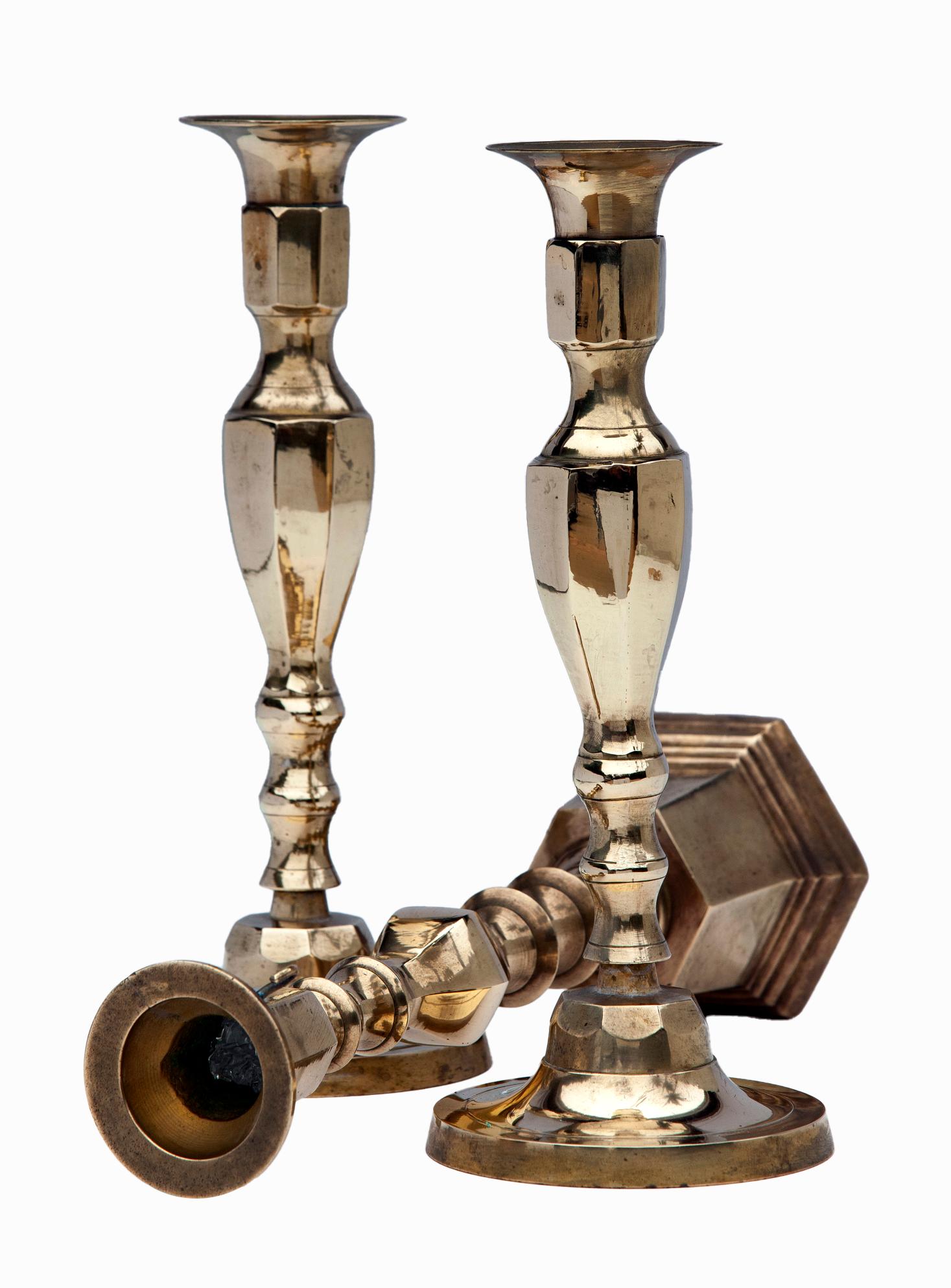 Indian Set Of 3 Candlesticks For Sale