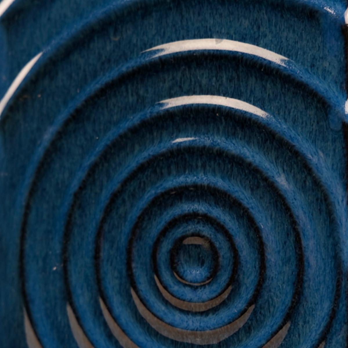 Set of 3 Cari Zalloni for Steuler ceramic blue-black „ Zyklon“ vases  1060s For Sale 5