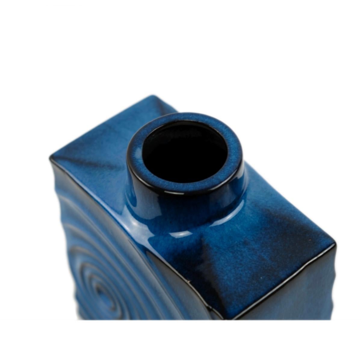 Set of 3 Cari Zalloni for Steuler ceramic blue-black „ Zyklon“ vases  1060s For Sale 6
