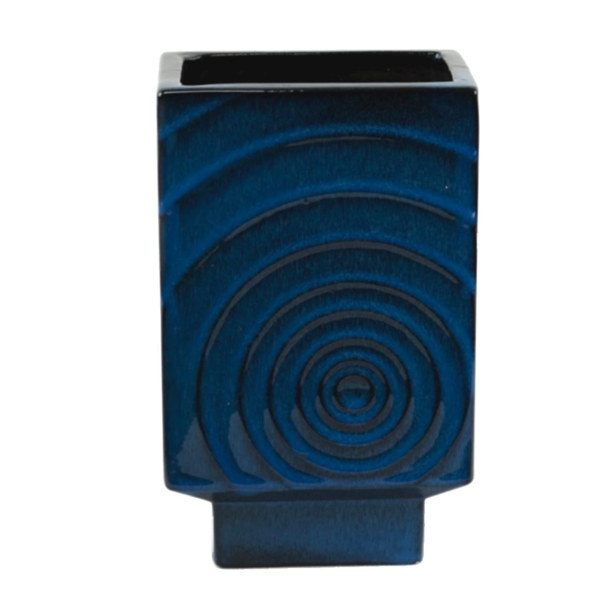 Set of 3 Cari Zalloni for Steuler ceramic blue-black „ Zyklon“ vases  1060s In Excellent Condition For Sale In Berlin, DE