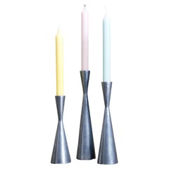 Set of 3 cast aluminum candlesticks by Erika Pekkari for Ikea, 1990s