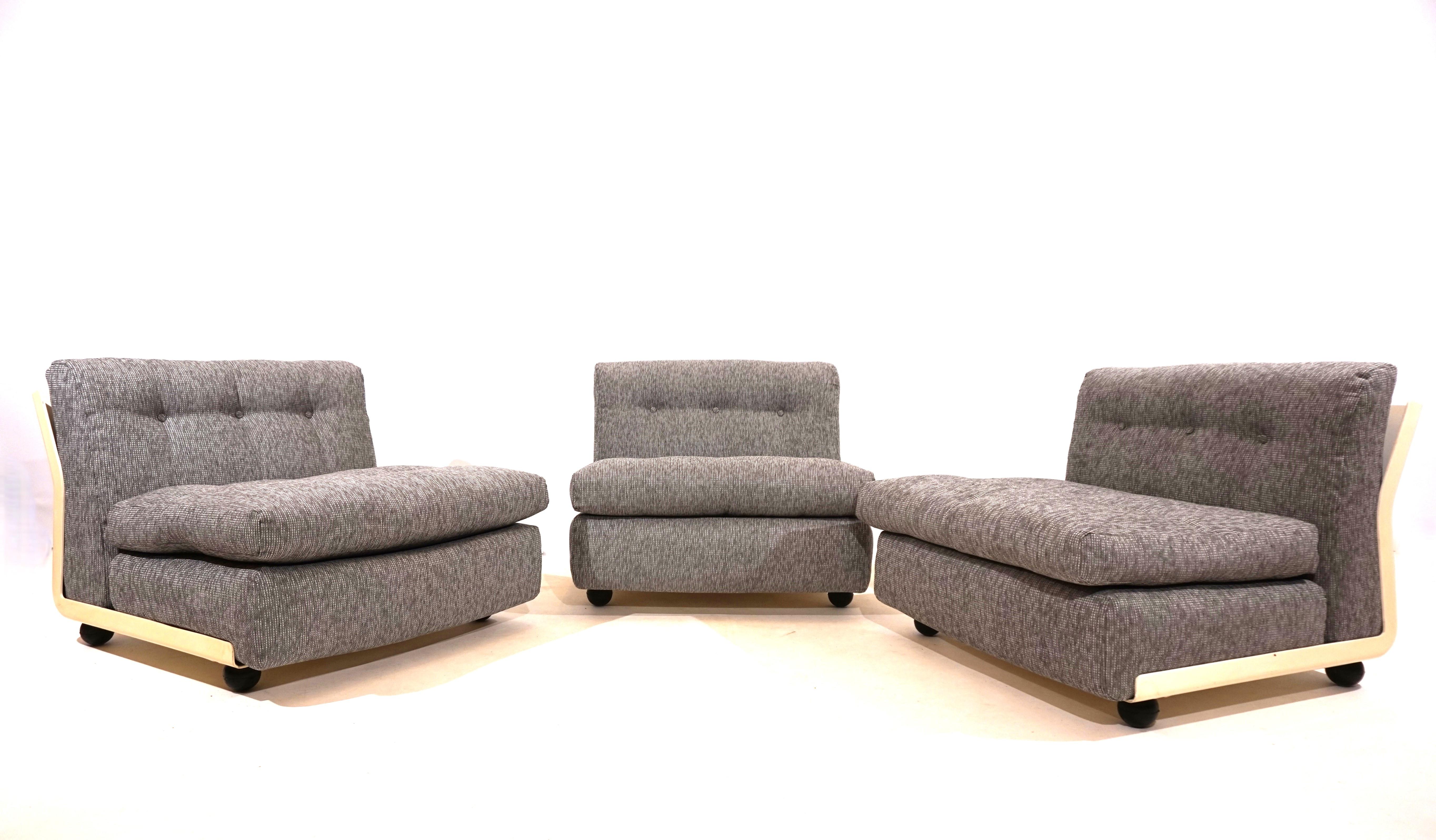 Set of 3 C&B Italia Amanta lounge chairs by Mario Bellini In Good Condition In Ludwigslust, DE