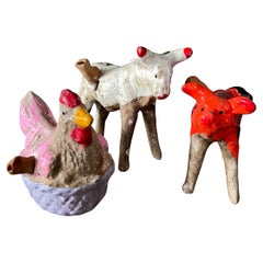 Ensemble de 3 figurines d'animaux en céramique du Mexique, vers les années 1980 et 1990