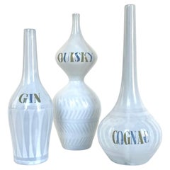 Vintage Set of 3 ceramic bottles by Roger Capron, Vallauris, circa 1960