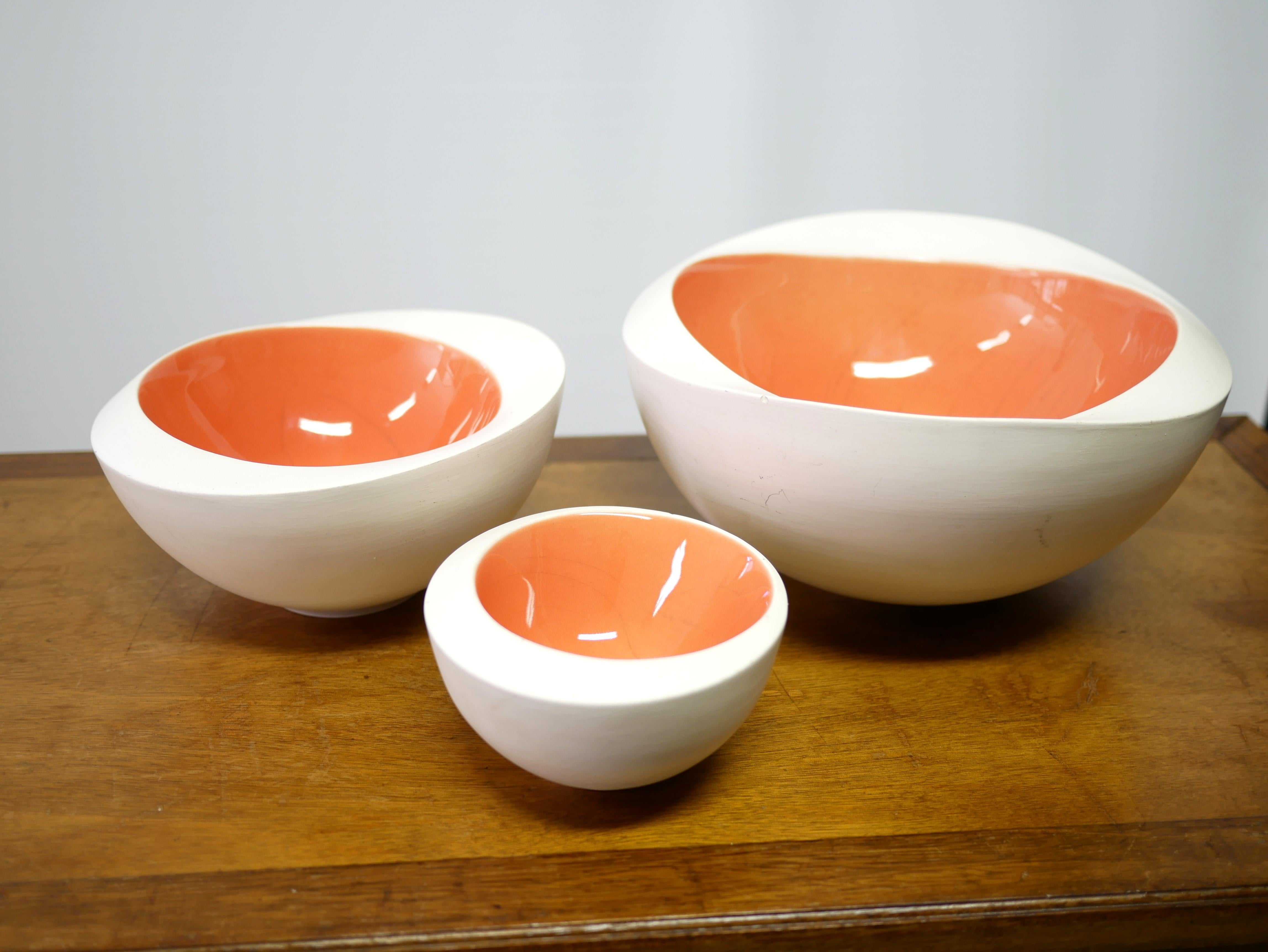 Ensemble de 3 bols en céramique d'Elga Slingerland, Pays-Bas Bon état - En vente à AIGNAN, FR