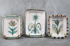 Ensemble de 3 plats en céramique de Robert Picault, Vallauris, Céramique française, années 1950