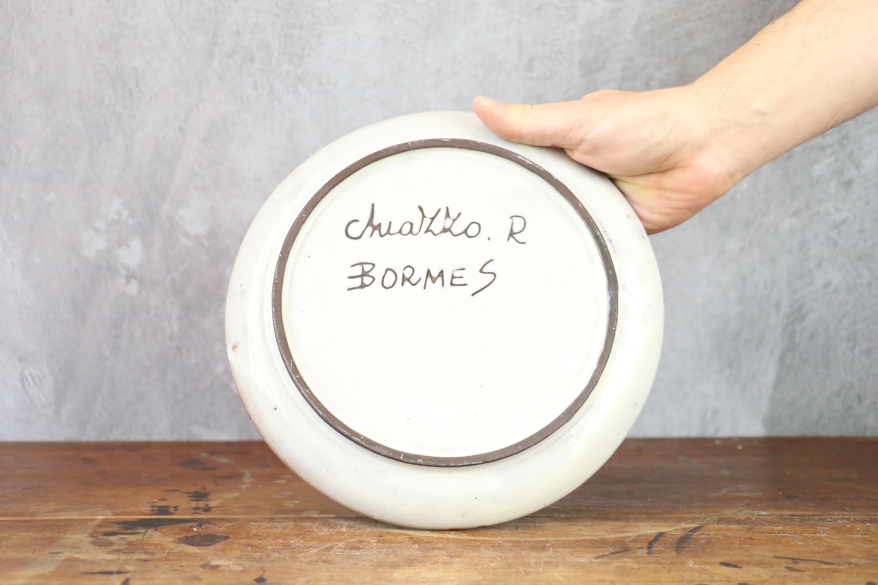 20th Century Set of 3 ceramic plates by Robert Chiazzo, era Jouve, Ruelland For Sale
