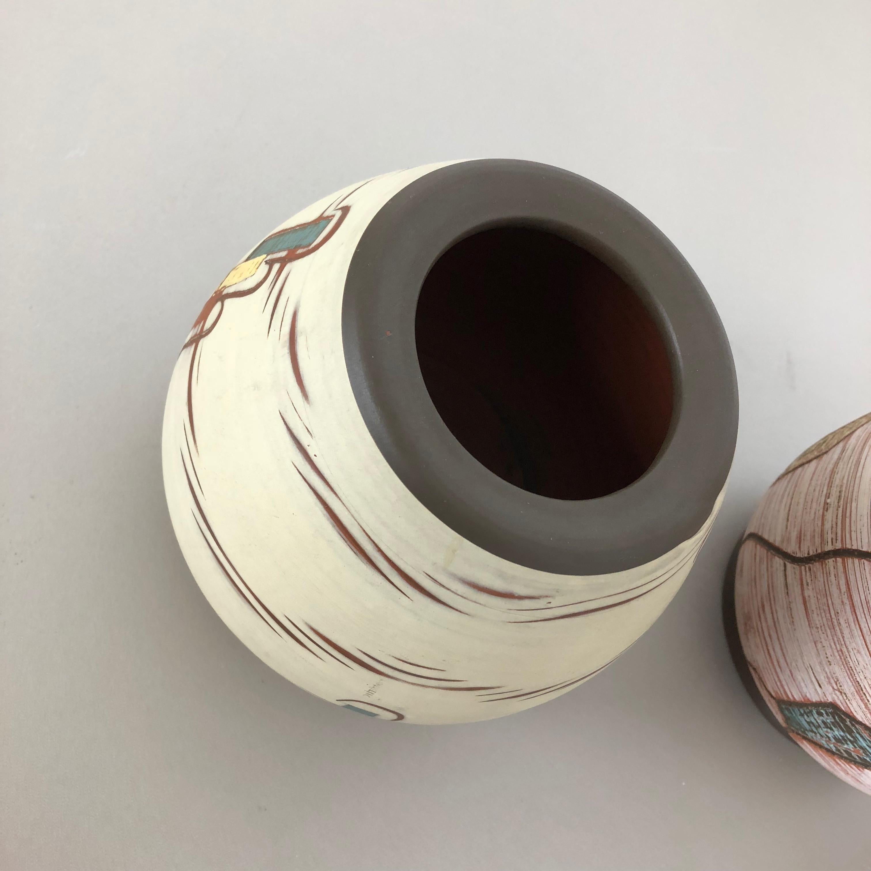 Set of 3 Ceramic Pottery Vase by Sawa Ceramic Franz Schwaderlapp, Germany 1960s For Sale 4