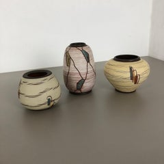 Ensemble de 3 vases en céramique de Sawa Ceramic Franz Schwaderlapp, Allemagne, années 1960