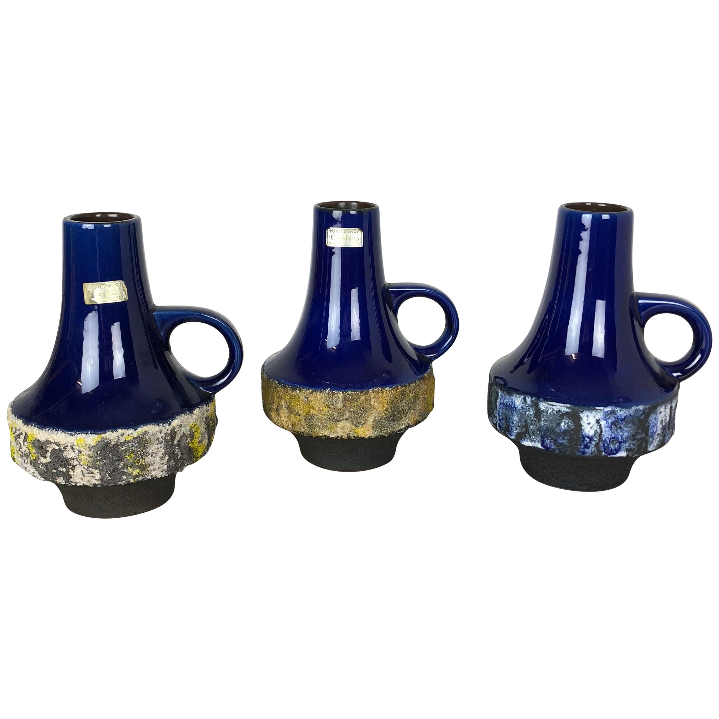 Set of 3 Ceramic Pottery Vase Heinz Siery Carstens Tönnieshof, Germany