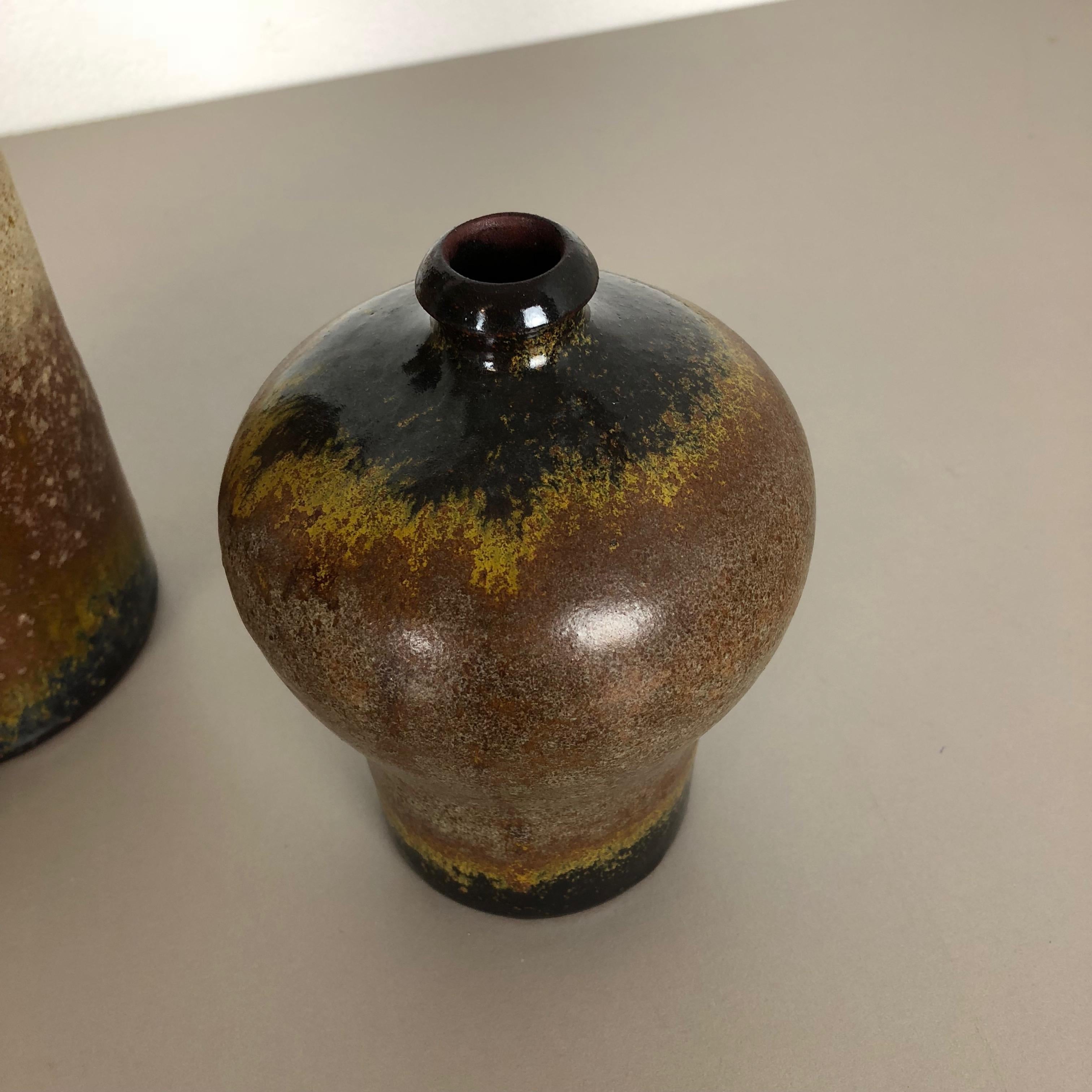 Set di 3 vasi in ceramica Studio Pottery di Elke and Elmar Kubicek, Germania, 1970 in vendita 5