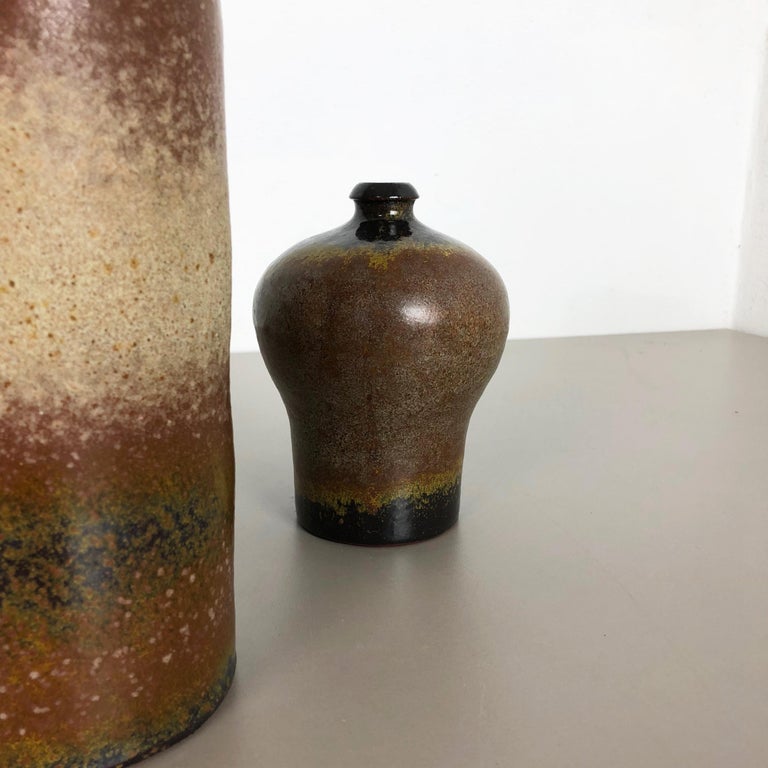 Set of 3 Ceramic Studio Pottery Vase by Elmar and Elke Kubicek, Germany, 1970 For Sale 7