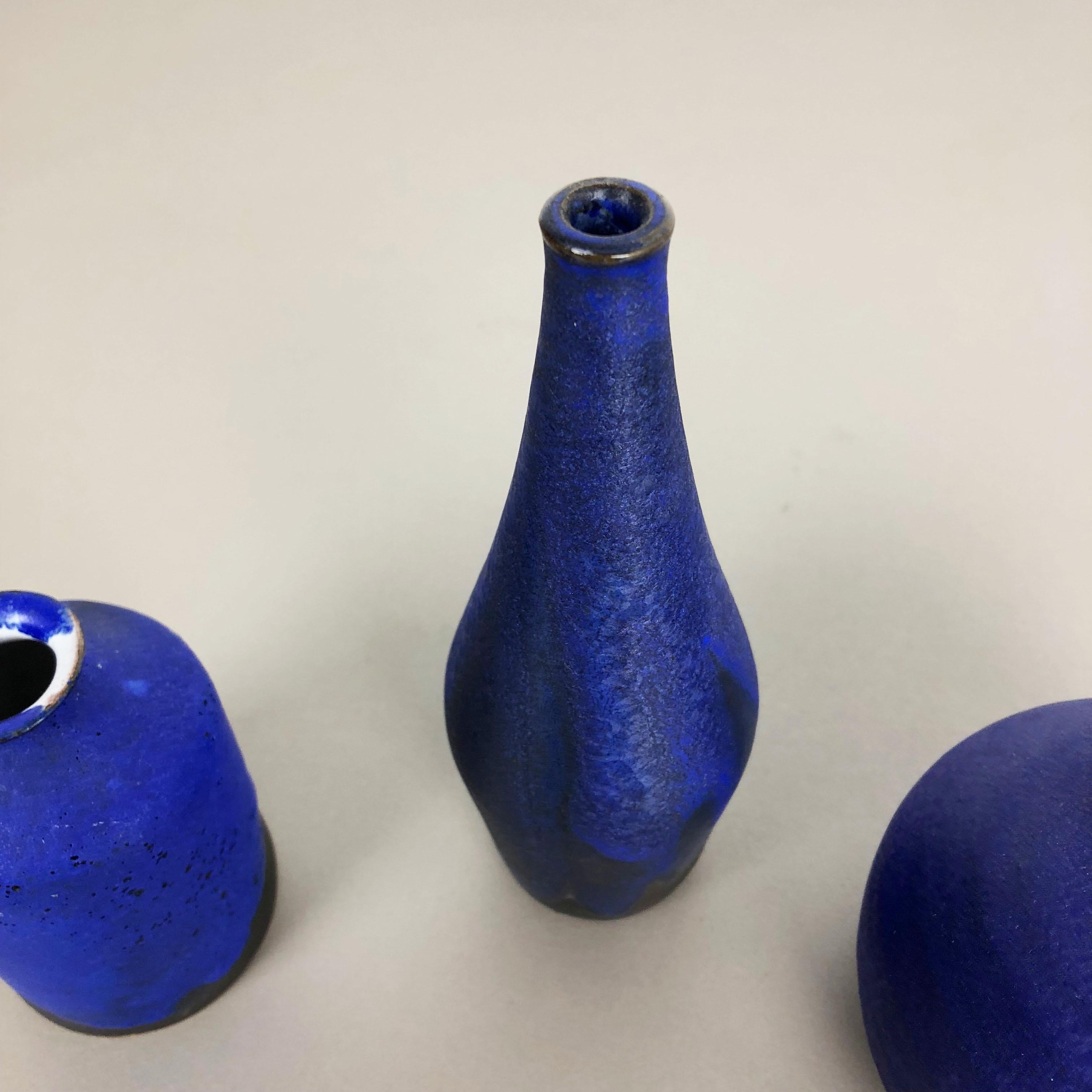 Set of 3 Ceramic Studio Pottery Vase by Gerhard Liebenthron, Germany, 1960s For Sale 1