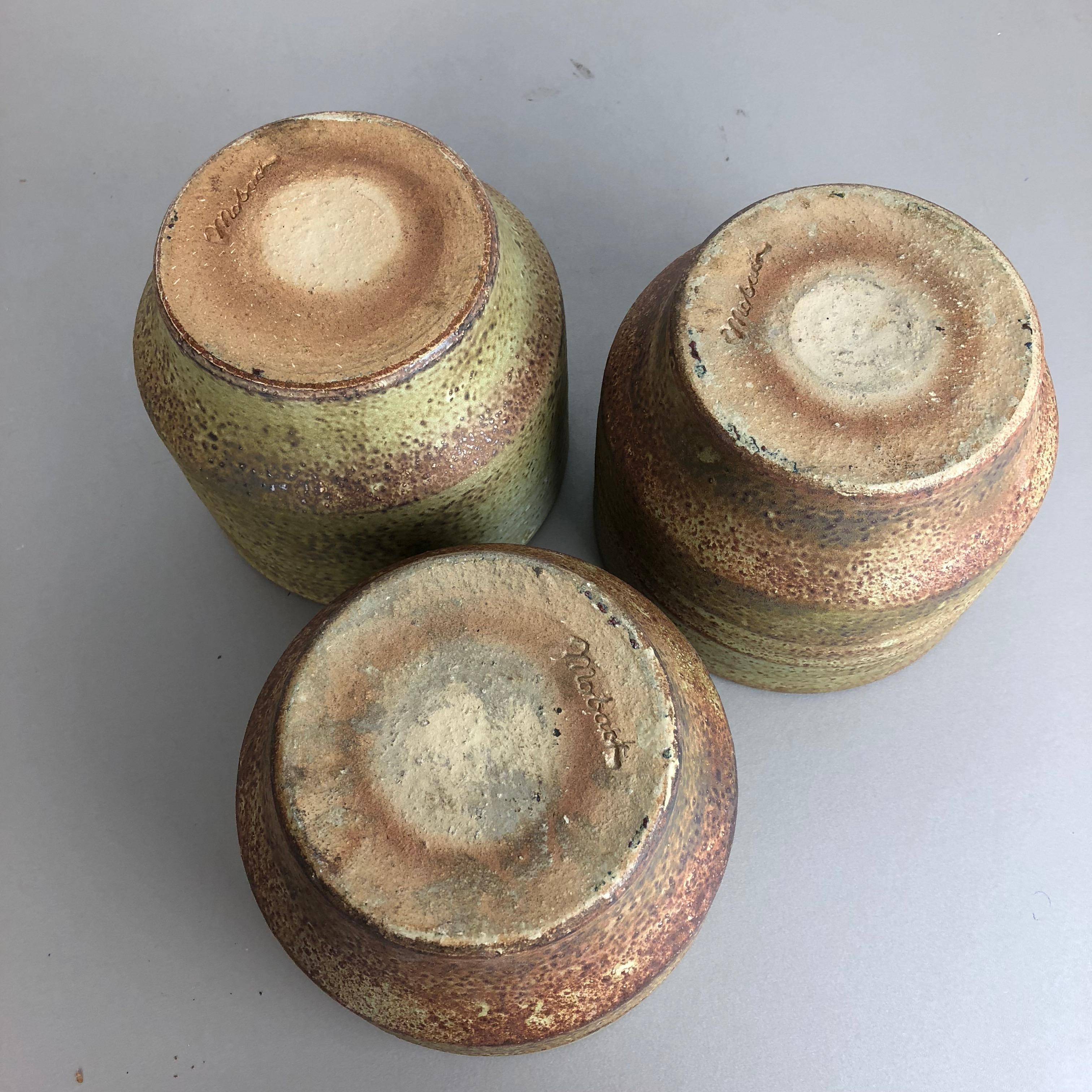 Set of 3 Ceramic Studio Pottery Vase by Piet Knepper for Mobach Netherlands 1970 For Sale 6