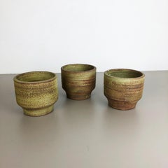 Set of 3 Ceramic Studio Pottery Vase by Piet Knepper for Mobach Netherlands 1970