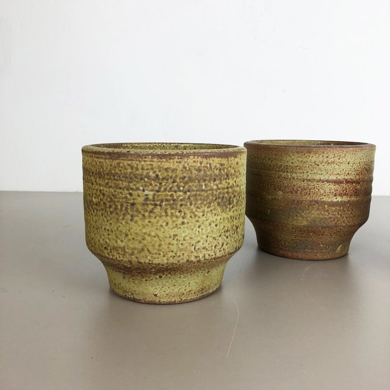Mid-Century Modern Set of 3 Ceramic Studio Pottery Vase by Piet Knepper for Mobach Netherlands 1970 For Sale