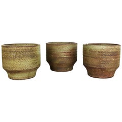 Set of 3 Ceramic Studio Pottery Vase by Piet Knepper for Mobach Netherlands 1970