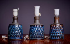 Set of 3 Ceramic Table Lamps by Soholm, Denmark, 1960s