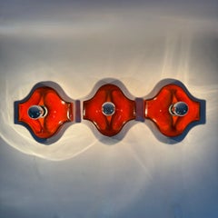 Set of 3 ceramic wall lamps , 1970s