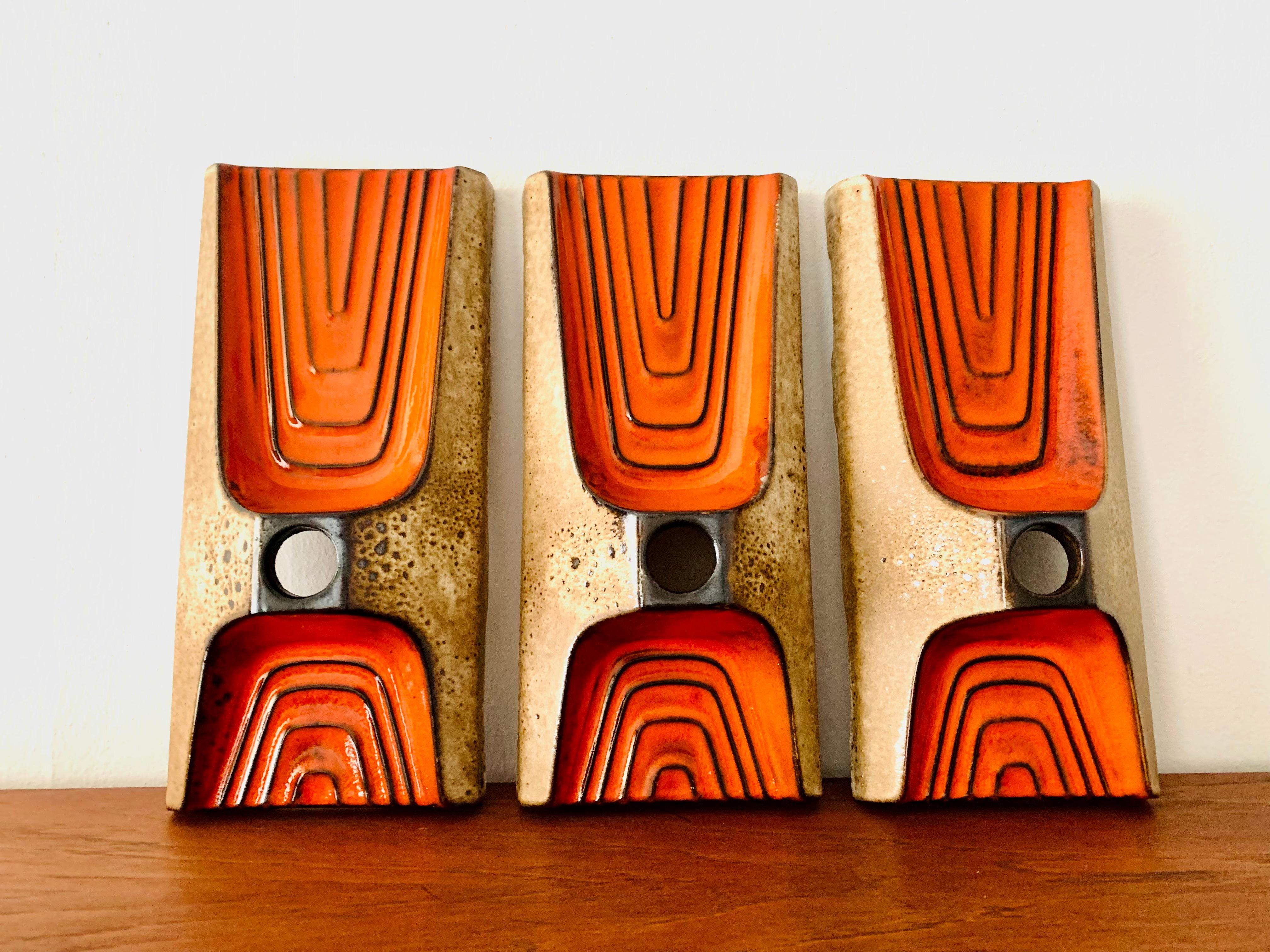 Set of 3 Ceramic Wall Lamps For Sale 5