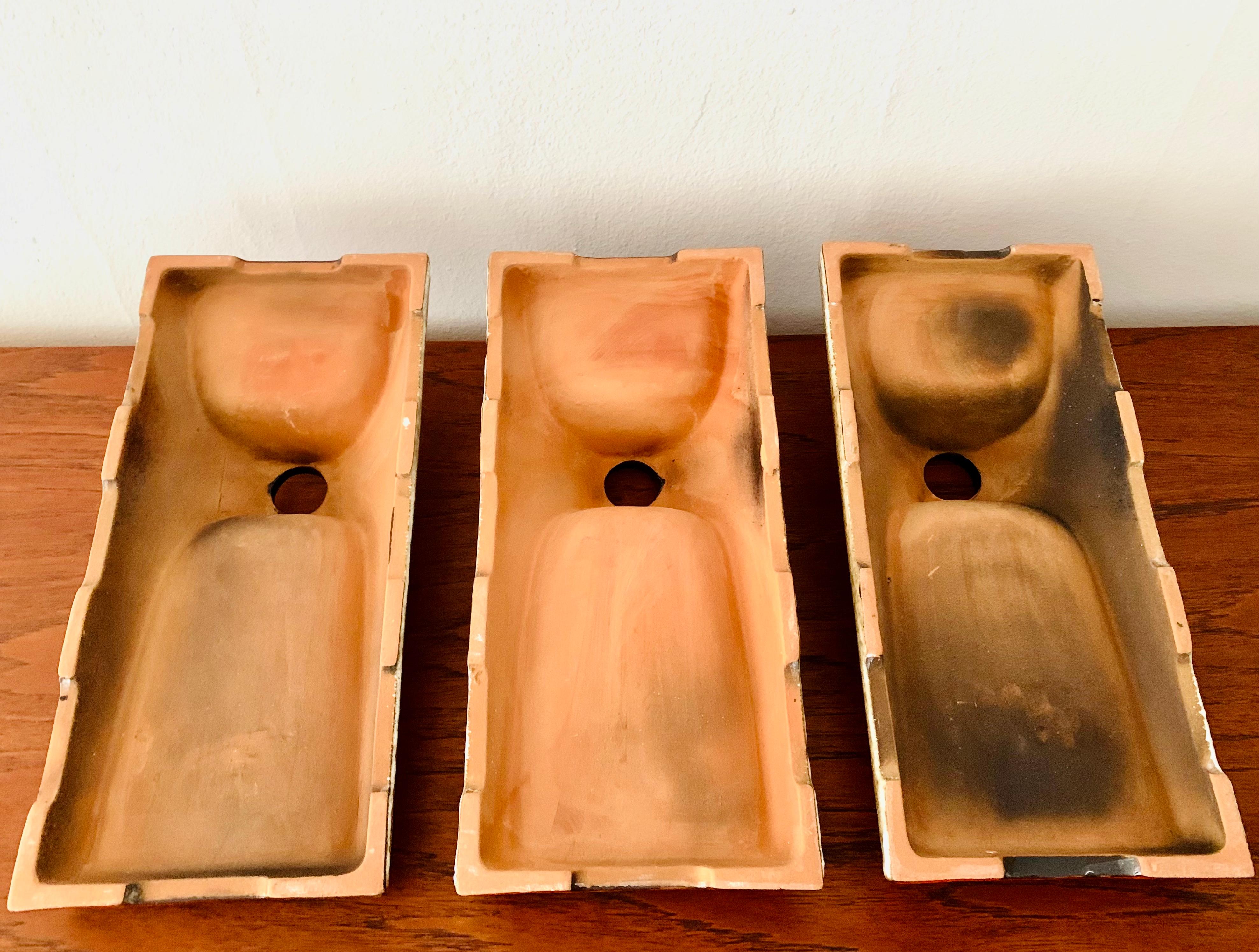 Set of 3 Ceramic Wall Lamps For Sale 6