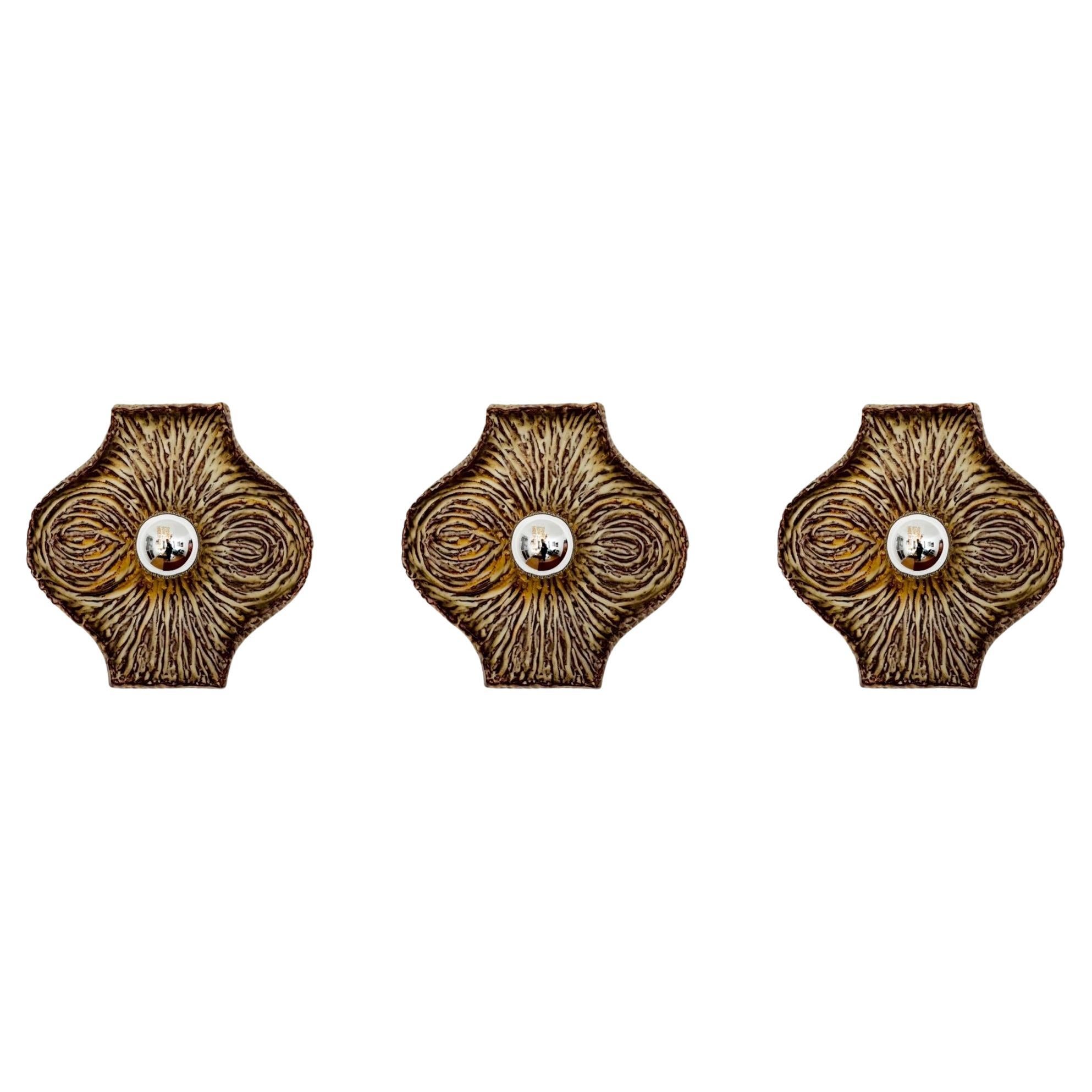 Set of 3 Ceramic Wall Lamps