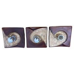 Set of 3 Ceramic Wall Lights by PAN Keramik, Germany, 70s - West German Pottery