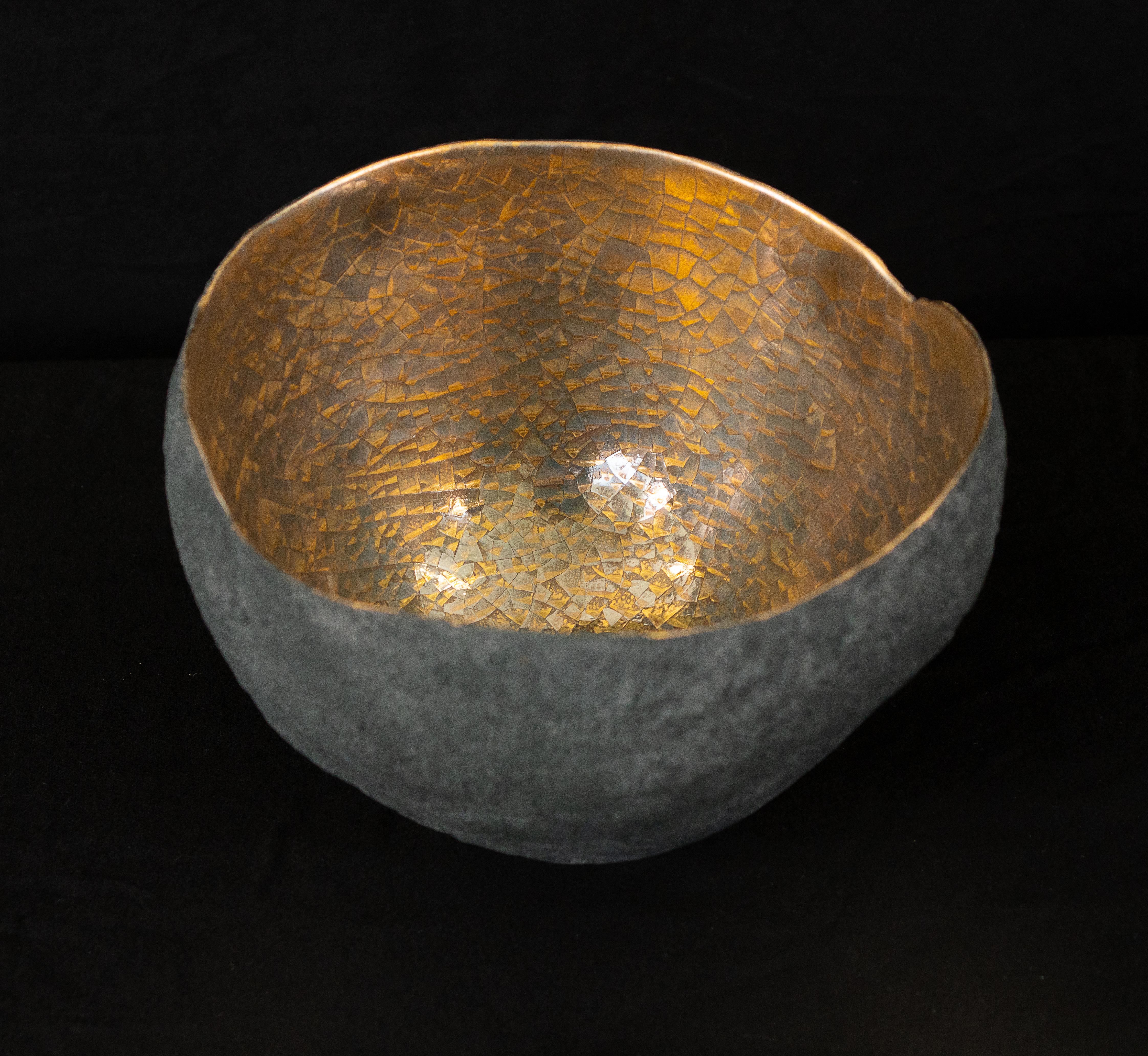 American Set of 3 Ceramics with Gold and Platinum