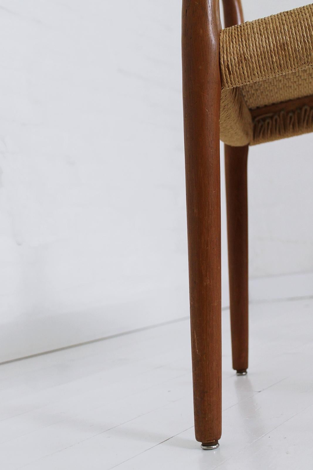 Set of 3 Chairs Model 77 by Niels O. Møller in Teak and Paper Cord, 1950s 6