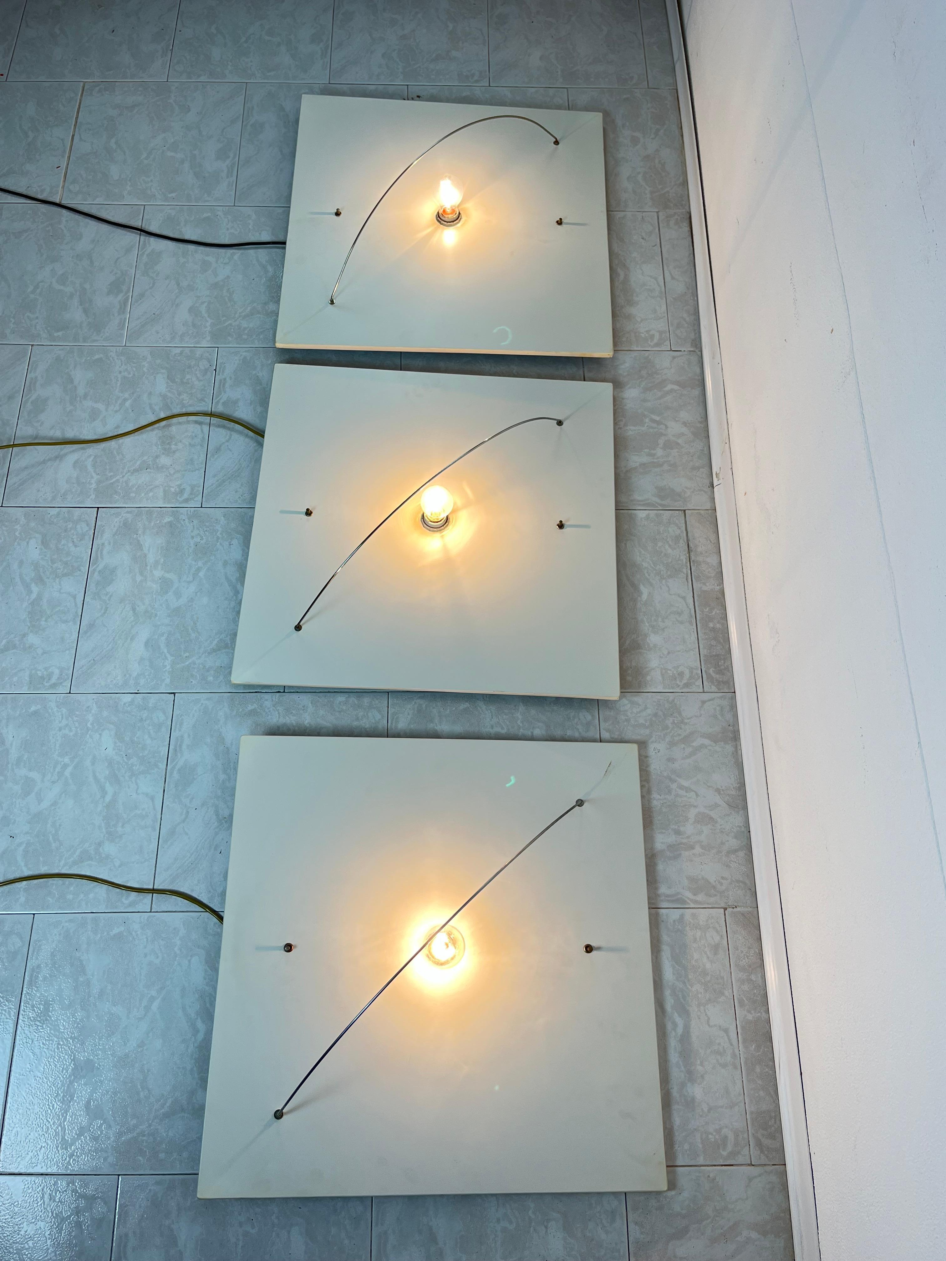 Late 20th Century Set of 3 Chandeliers Saori Wall Lamps By Kazuhide Takahama For Sirrah 1970s For Sale