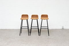 Set of 3 Charlotte Perriand Style Bar Stools