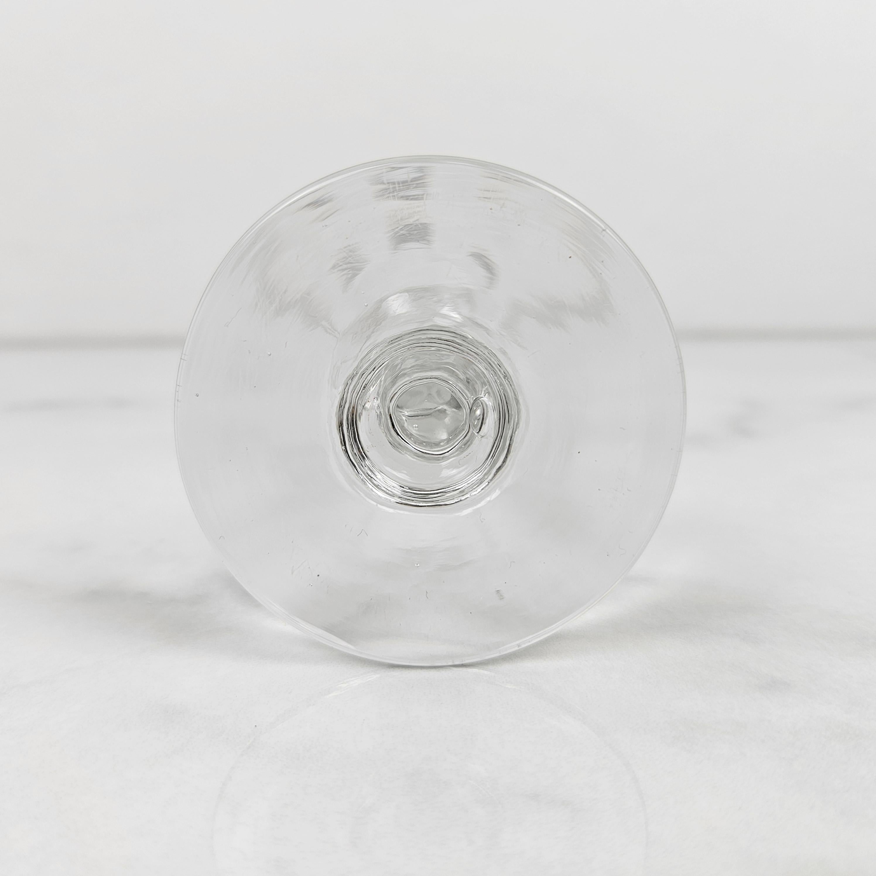 Blown Glass Set of 3 Charming French Hand-Blown Champagne Flutes, circa 1890 For Sale