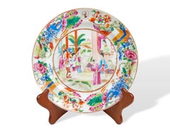 Set of 3 Chinese Export Famille Rose Armorial Plates, Canton, ca. 1835
