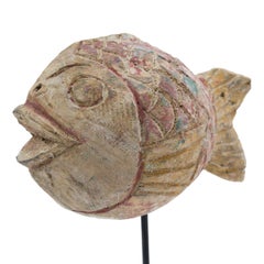 Set of 3 Chinese Painted Lucky Fish Sculptures
