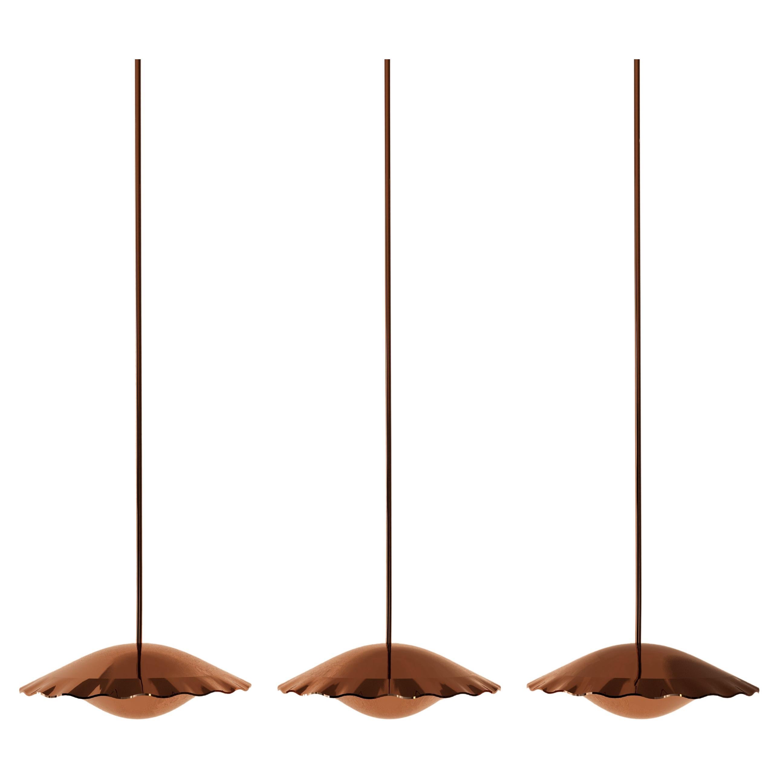Set Of 3 Clam Pendant Lamps by Studio Gameiro
