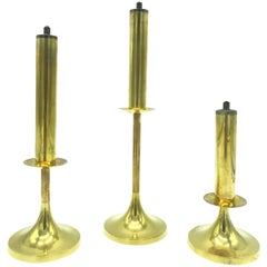 Vintage Set of 3 Classic Midcentury Danish Design Oil Lamps