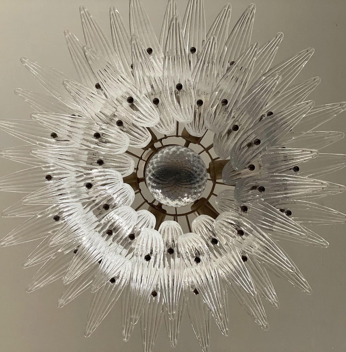 Italian Set of 3 Classic Murano Chandeliers Palma 2-tier For Sale
