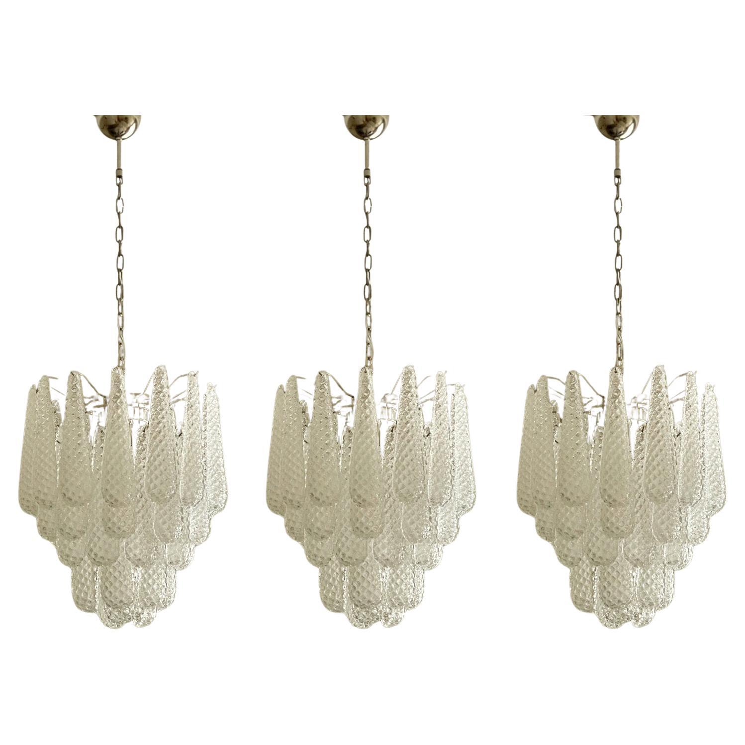 Set di 3 lampadari classici di Murano di piccole dimensioni in vendita