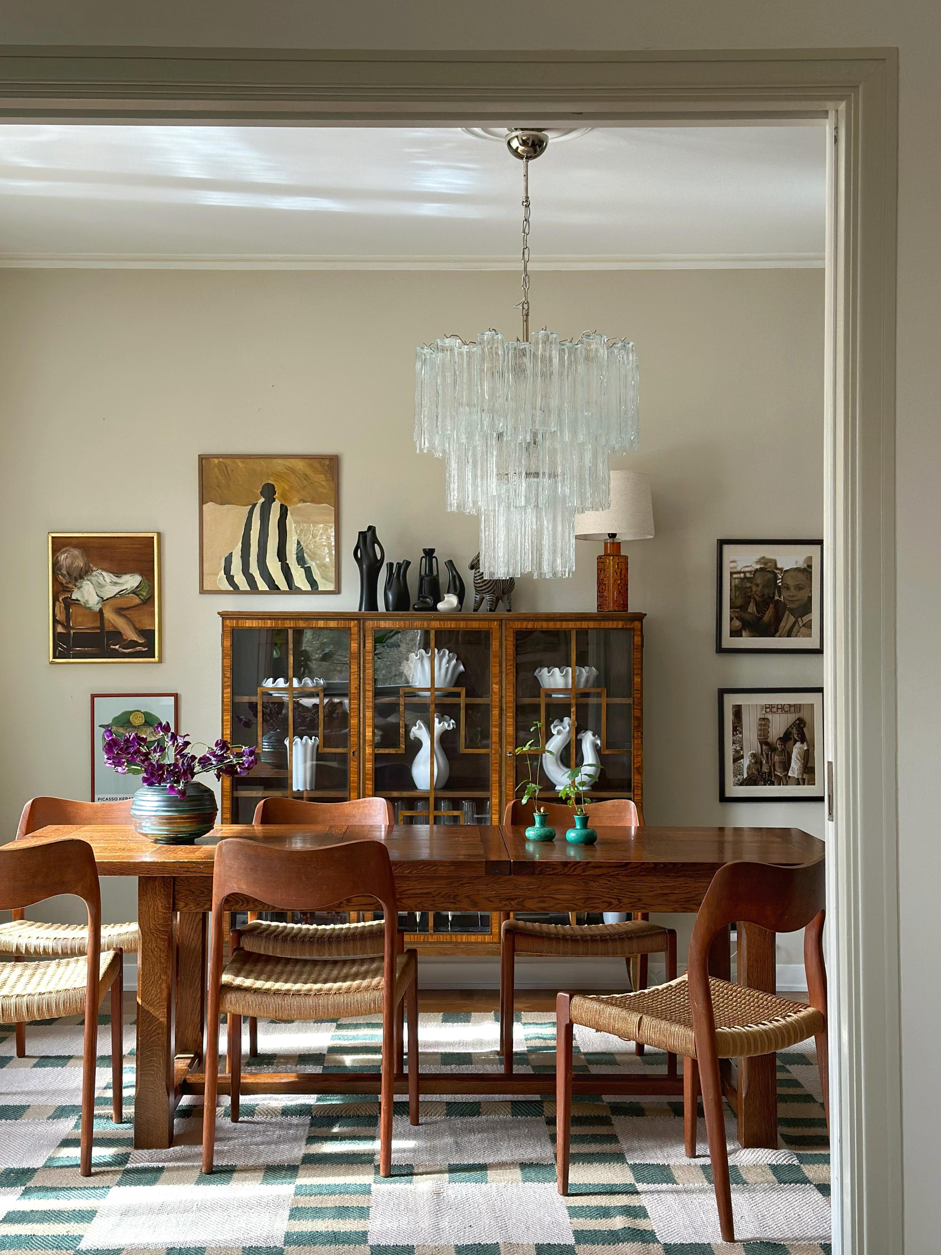 Mid-Century moderno Set di 3 lampadari classici di Murano Tronchi in vendita