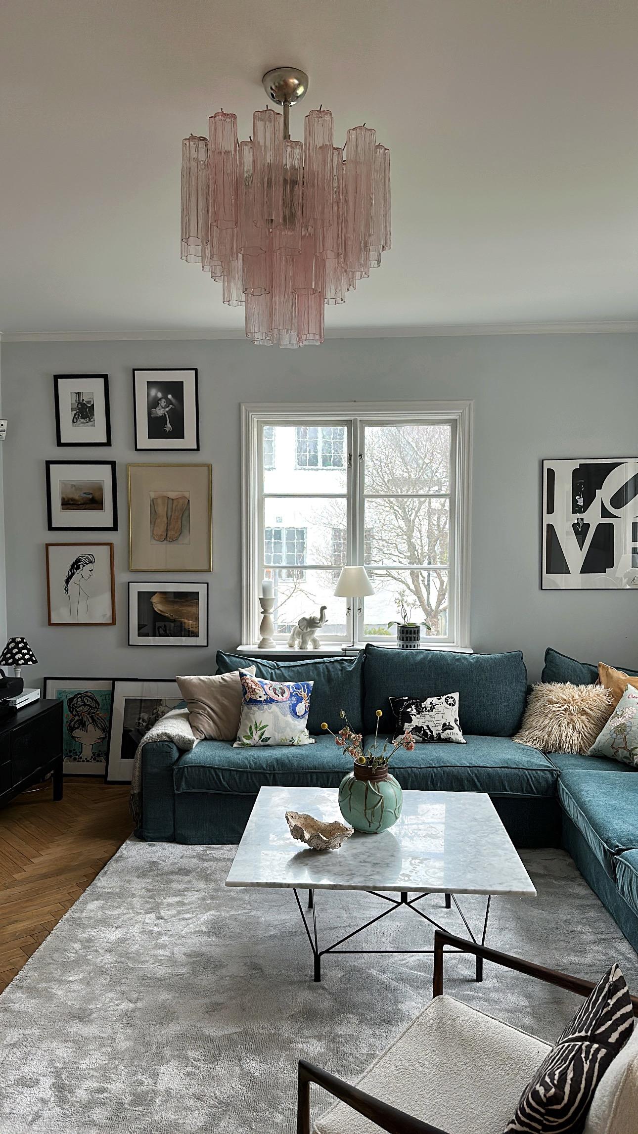 Set di 3 lampadari classici rosa di Murano Tronchi in vendita 3