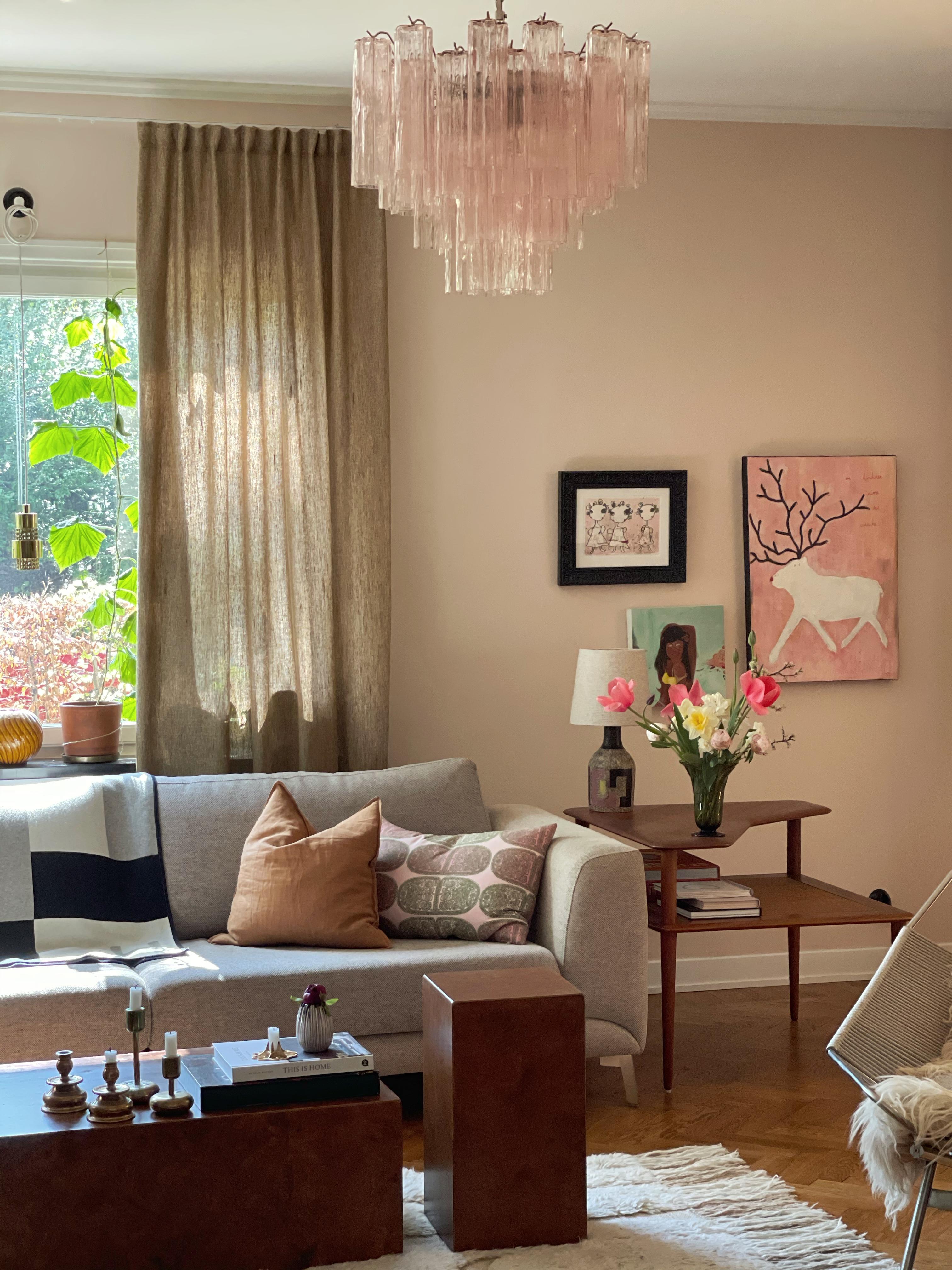 Set di 3 lampadari classici rosa di Murano Tronchi in vendita 4