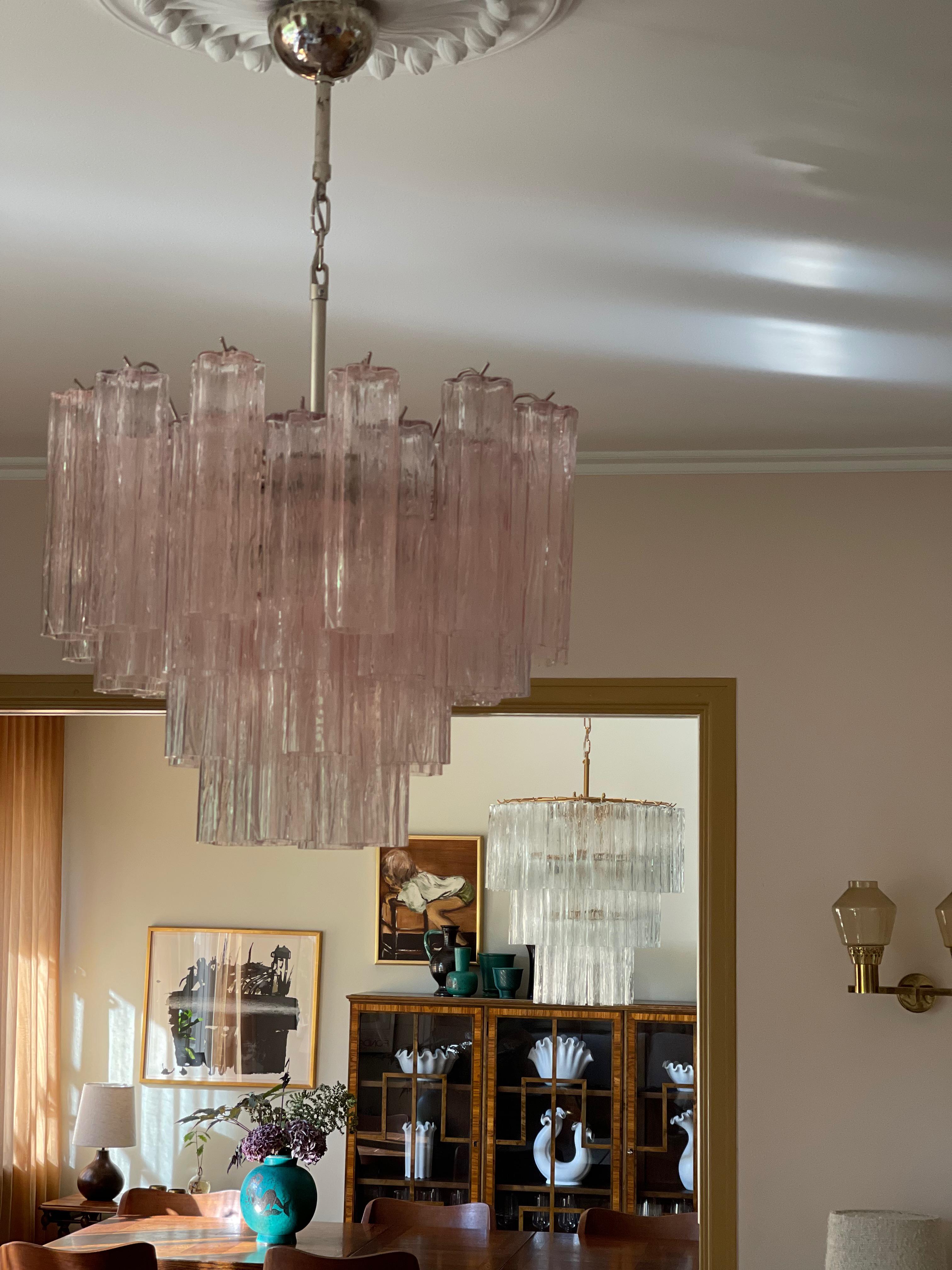 Set di 3 lampadari classici rosa di Murano Tronchi in vendita 6
