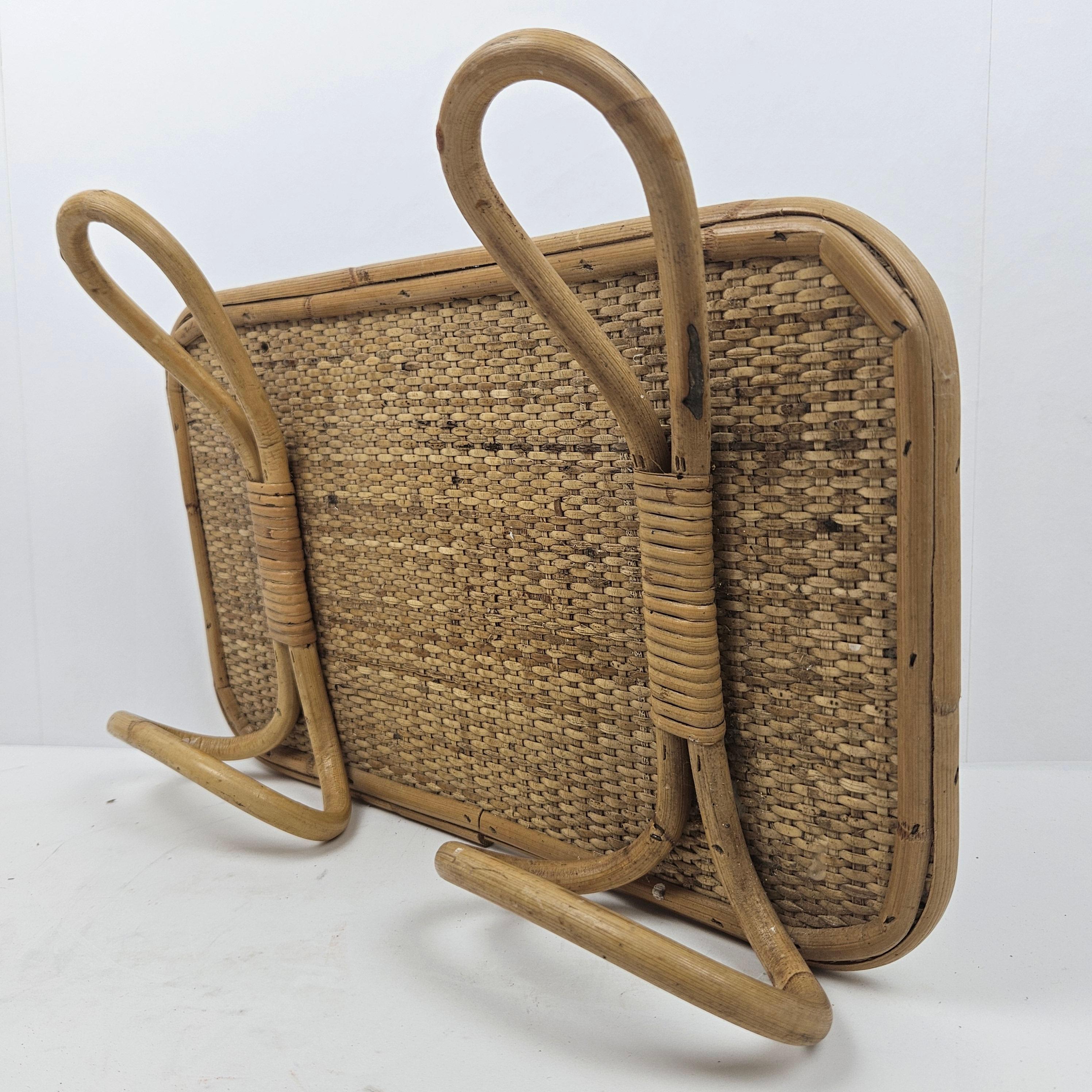 Set di 3 appendiabiti in rattan e bambù, Italia 1960s in vendita 6