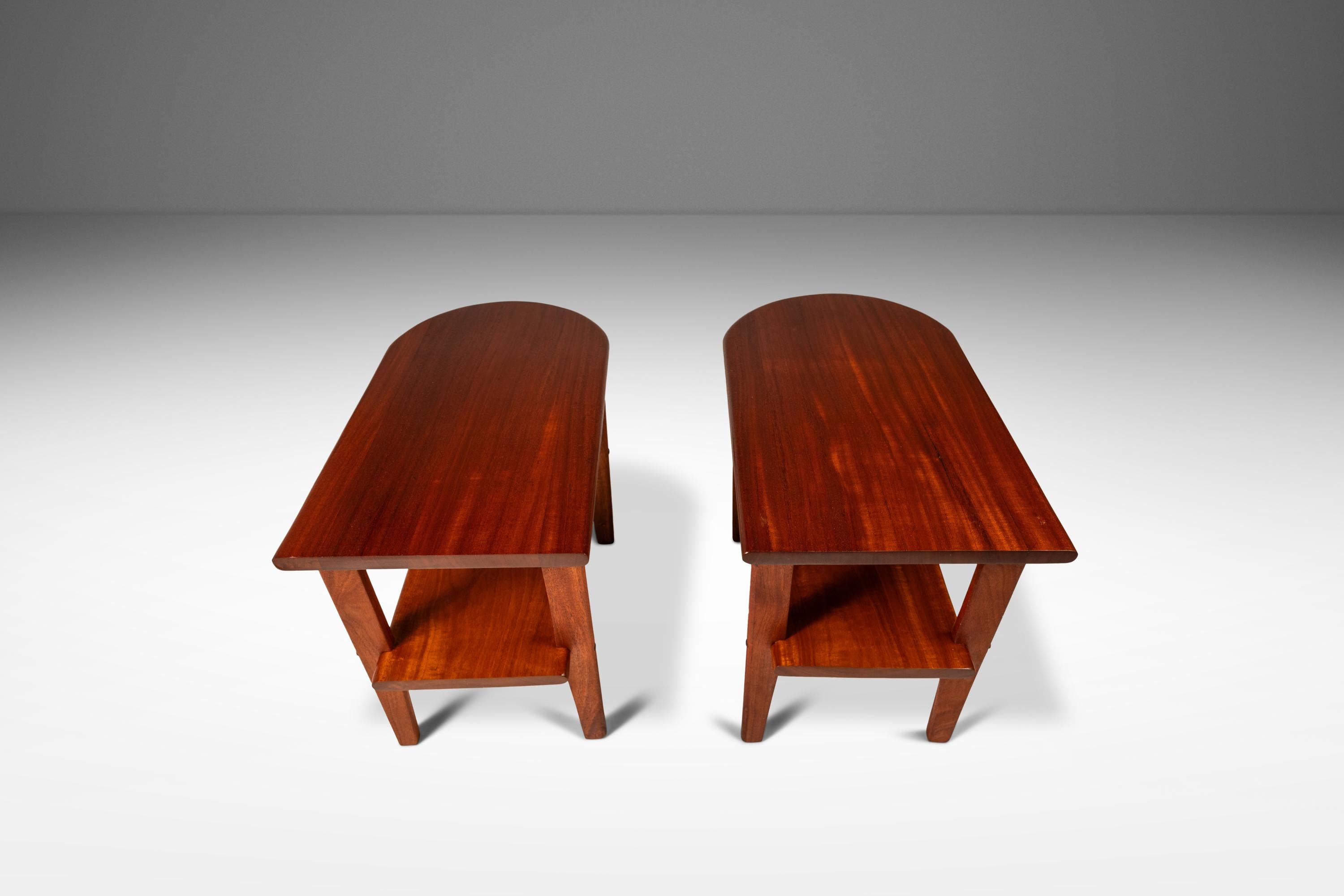 Set aus 3 Couchtischen und Beistelltischen aus massivem Mahagoni, Sonderanfertigung, USA, ca. 1940er Jahre im Angebot 7