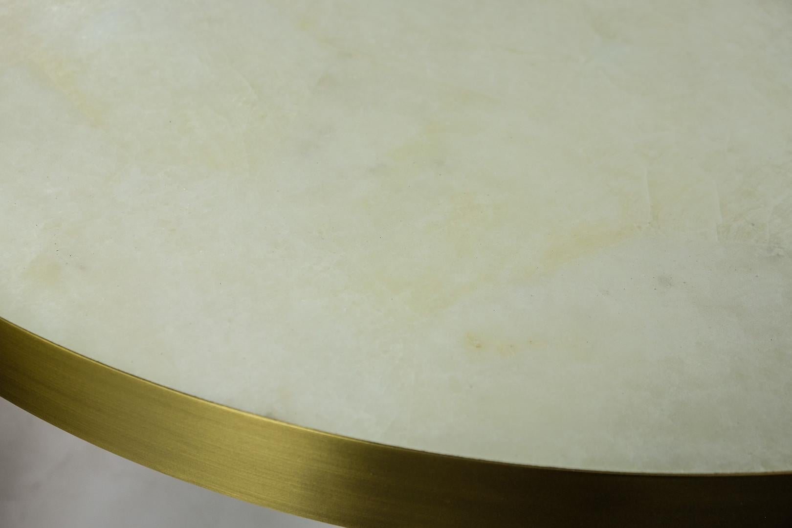 Ensemble de 3 tables basses en cristal de roche, galuchat et pierre de lave par Ginger Brown 1