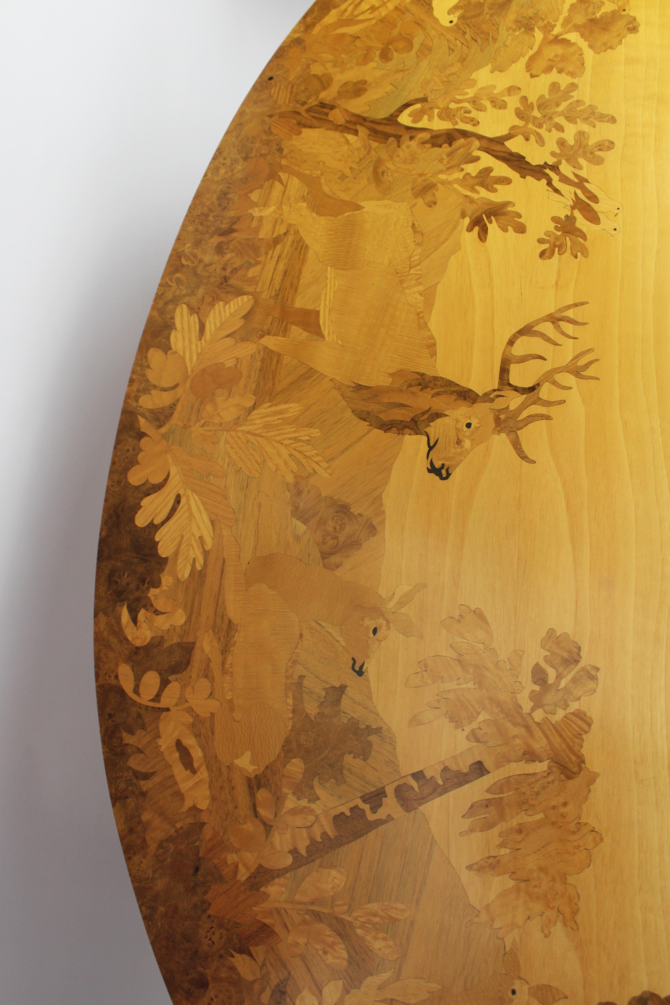 Set of 3 coffee Tables kidney shaped Marquetry Buchschmid & Gretaux Germany 1950 For Sale 5