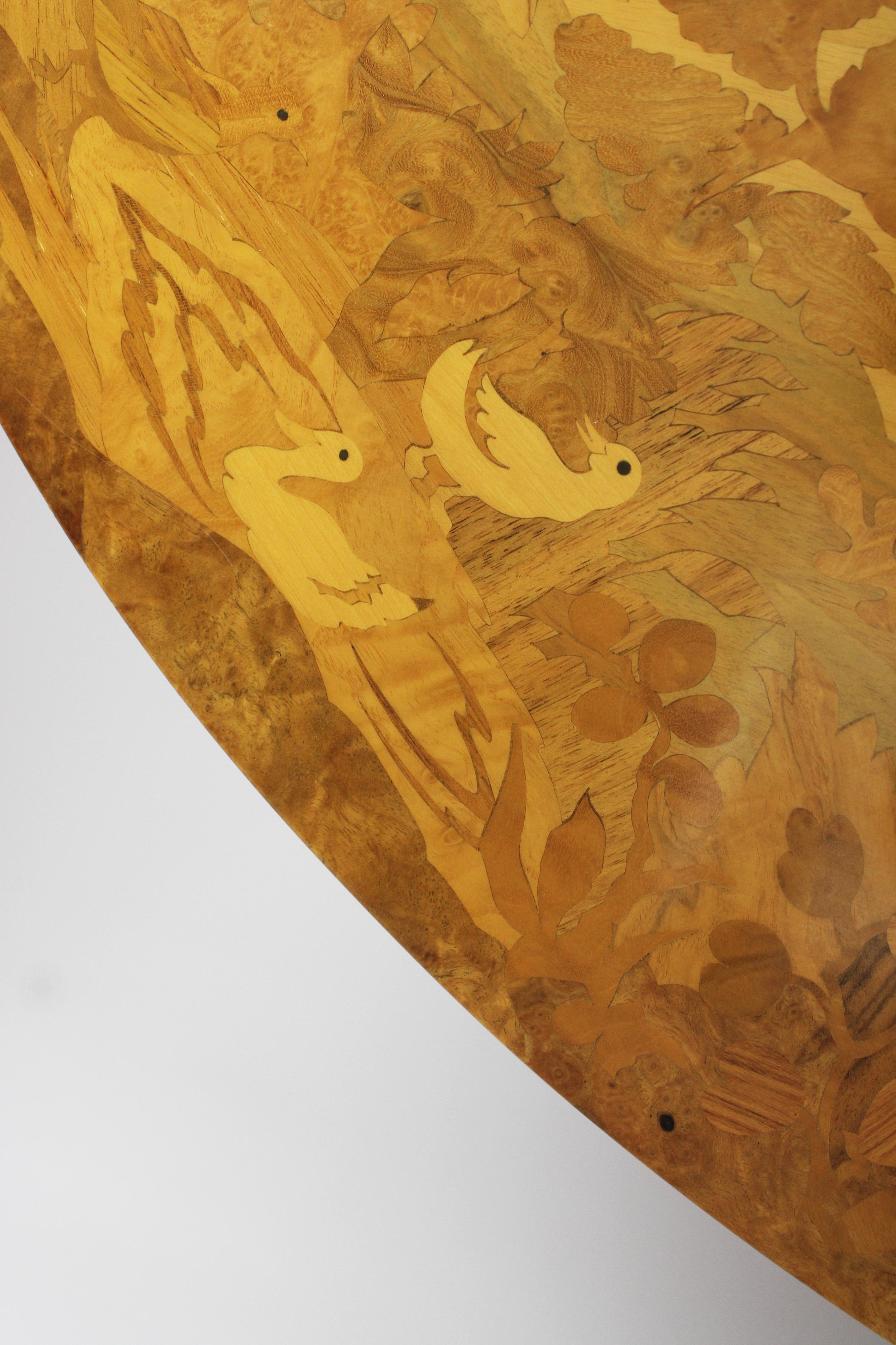 Set of 3 coffee Tables kidney shaped Marquetry Buchschmid & Gretaux Germany 1950 For Sale 8