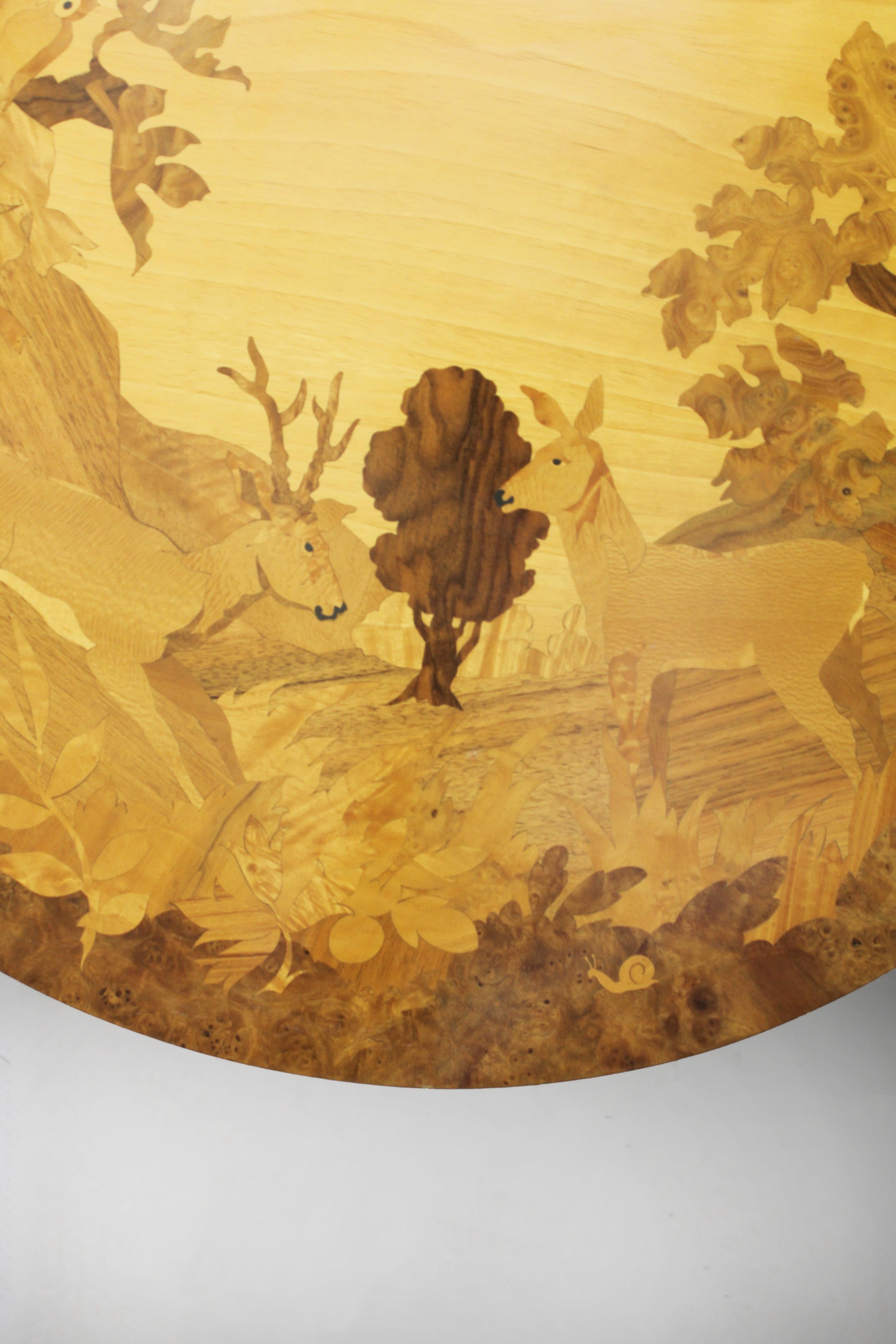 Set of 3 coffee Tables kidney shaped Marquetry Buchschmid & Gretaux Germany 1950 For Sale 9