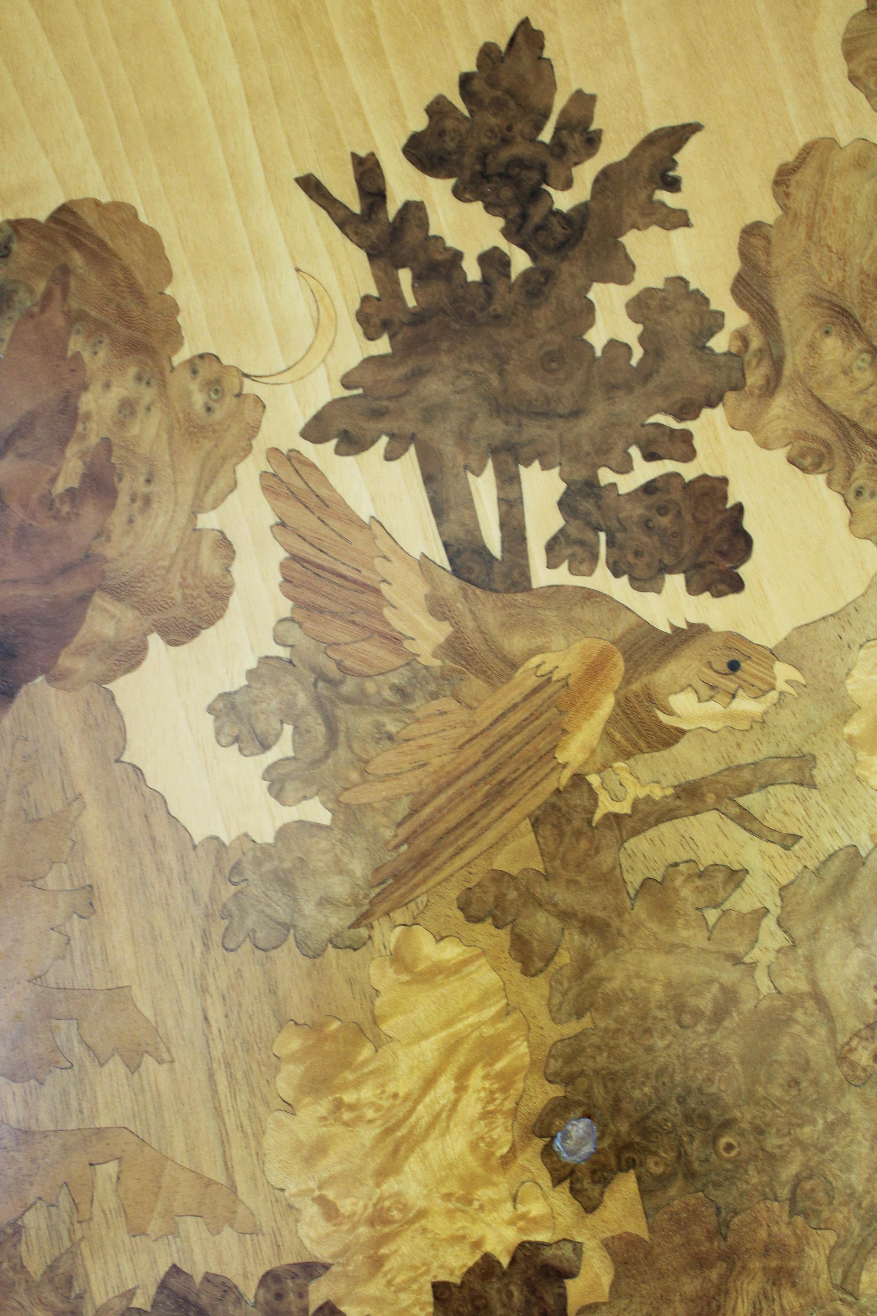 Set of 3 coffee Tables kidney shaped Marquetry Buchschmid & Gretaux Germany 1950 For Sale 10
