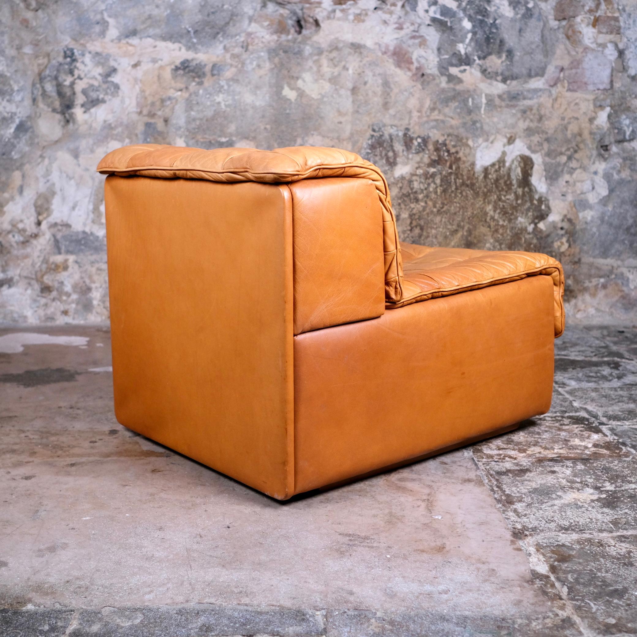 Set von 3 cognacfarbenem Patchwork-Leder DS-11 von De Sede, hergestellt in der Schweiz, 1974 6